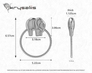 Krysaliis Sterling Silver Rattlem - Rope Ring Elephant