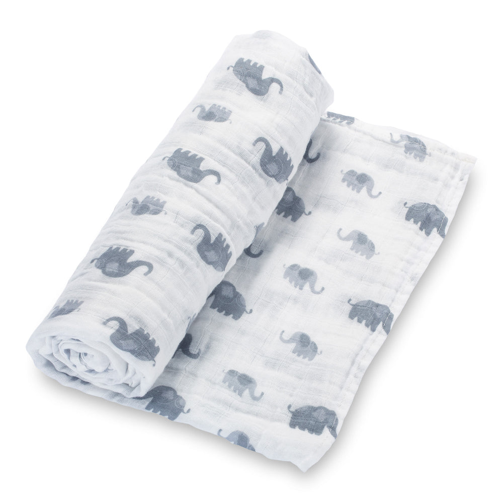 Elephant Baby Muslin Swaddle Blanket