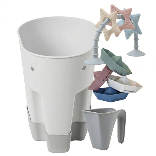 Shnuggle Bath Accessories Bundle - Ellie Scoop, Washy Jug, Boats & Wishy Toy - 4-Piece Set