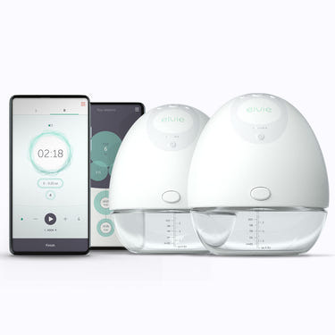 Elvie Double Electric Wearable Breast Pump for discreet and efficient breastfeeding on-the-go.