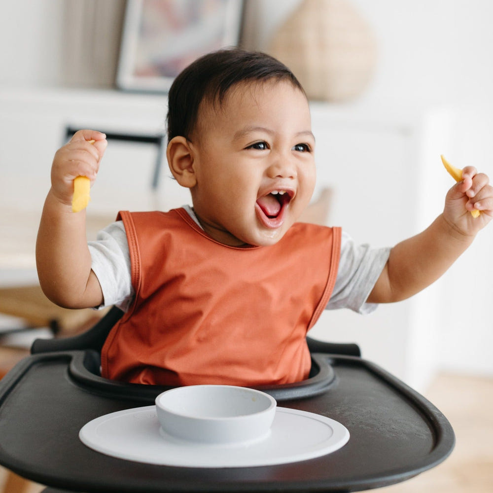 Solid copper minimalist bapron on sale, perfect for stylish and practical baby feeding.