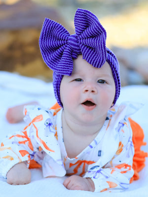 Halloween Bow Print Girls Romper Ruffle Bow Long Sleeve