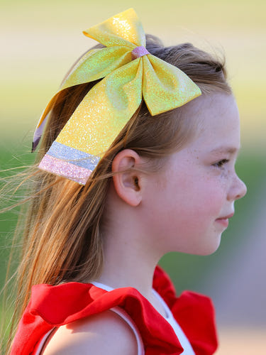 Back to School Glitter Bow Hairpin