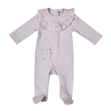 EMILIA | Baby Girls Lilac Ribbed Cotton All-in-One - MOOGCO Baby