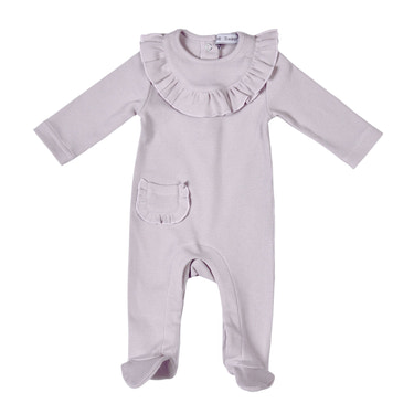 EMILIA | Baby Girls Lilac Ribbed Cotton All-in-One - MOOGCO Baby