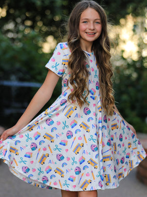 Girl Back To School Twirl Dress