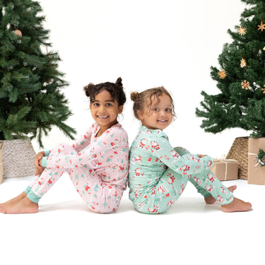 Golfing Santa and Elves - Long Sleeve Loungewear Set