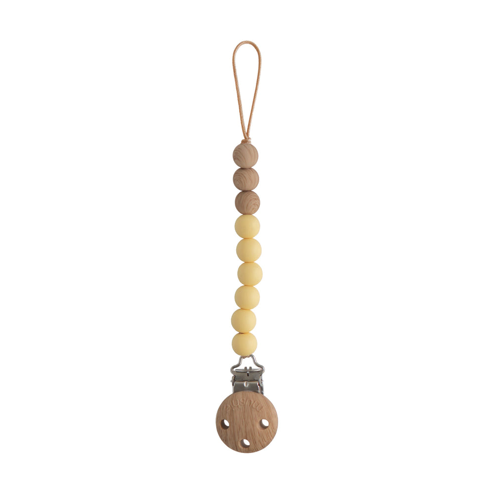 Silicone pacifier clip by Eva, stylish and safe for keeping pacifiers within reach.