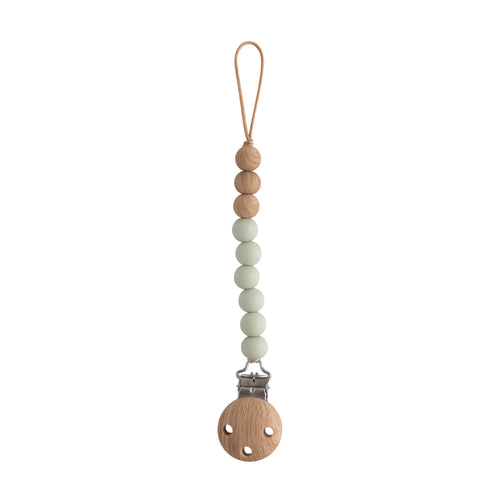 Silicone pacifier clip by Eva, stylish and safe for keeping pacifiers within reach.