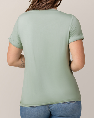 Everyday Asymmetrical Nursing T-shirt | Aqua Mist