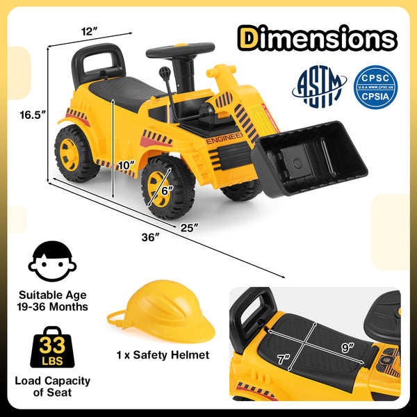 Excavator Digger Toy with Adjustable Bucket - Educational for Kids