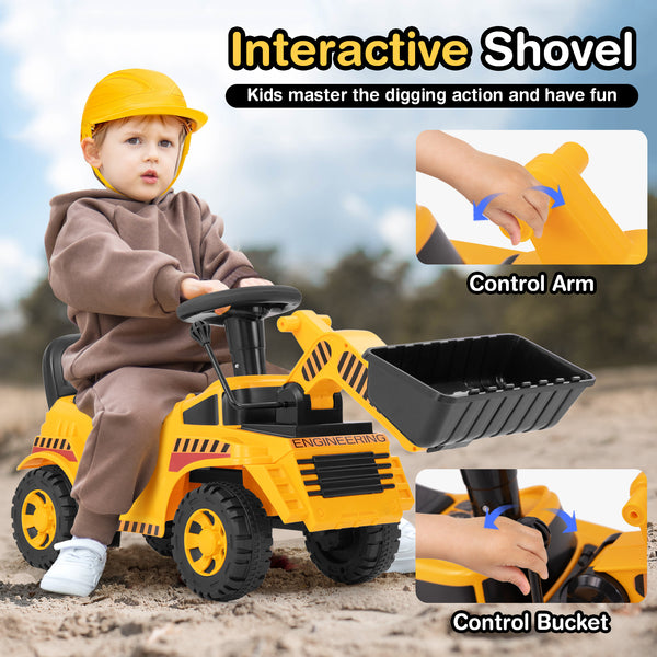 Excavator Digger Toy with Adjustable Bucket - Educational for Kids