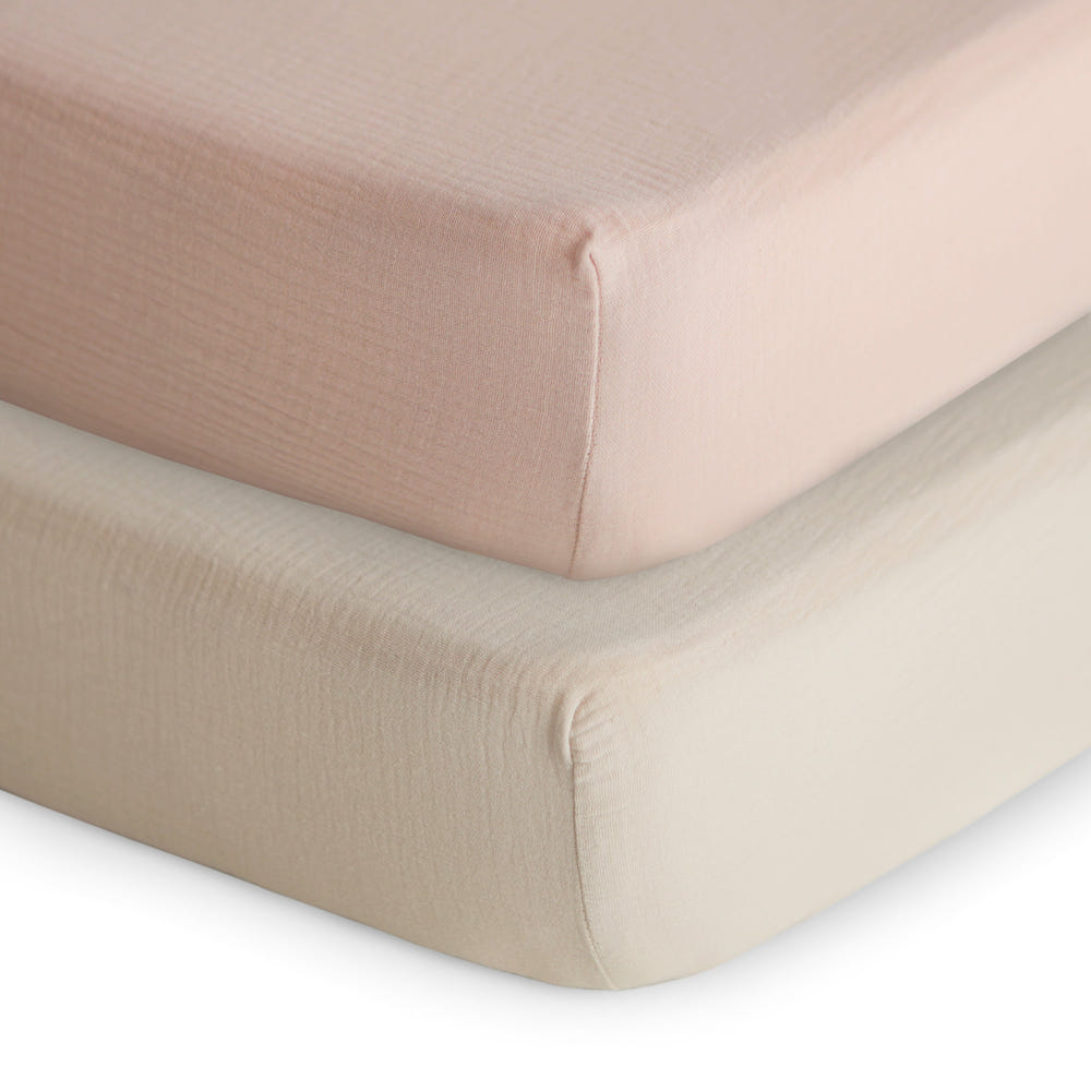 Extra soft muslin crib sheet 2 pack for babies, perfect for a cozy and comfortable sleep environment.