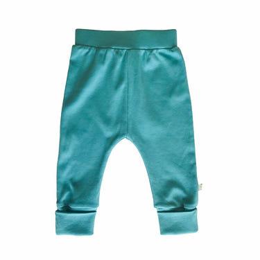 Vintage aqua cuffed pants for babies, stylish and comfortable for everyday wear.