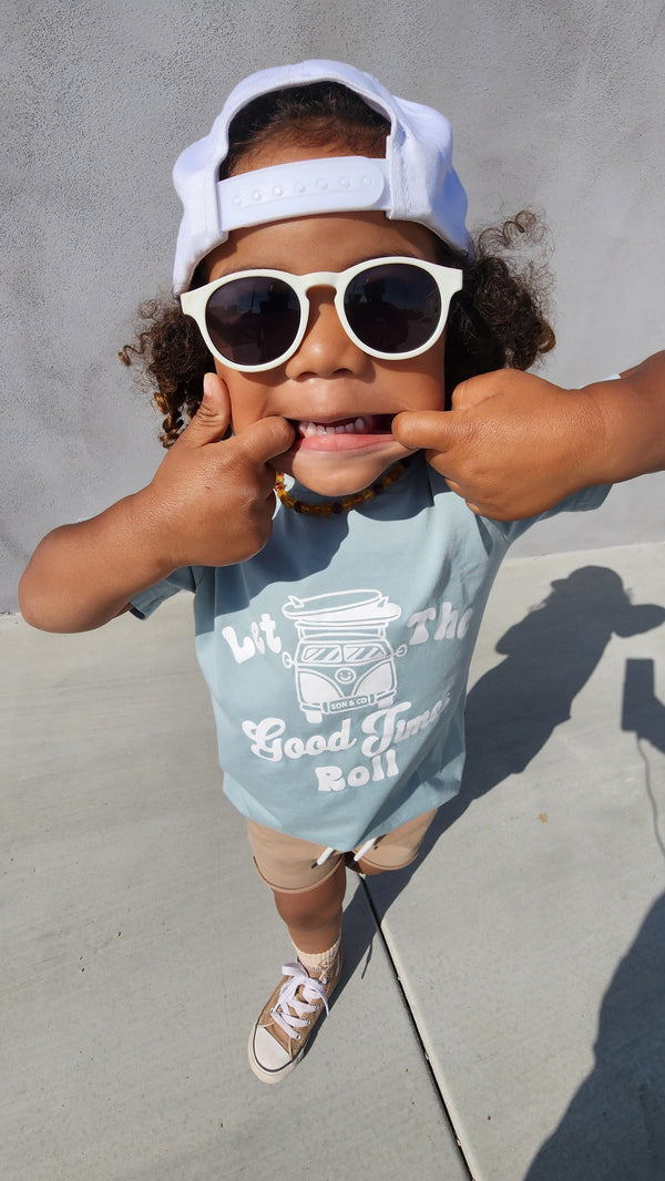 "Good Times T-Shirt for babies, featuring a playful design, perfect for stylish and comfortable toddler wear."