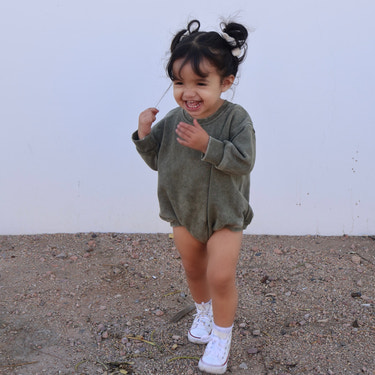 Vintage Sweatshirt Bubble Romper - MOOGCO Baby