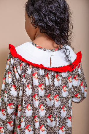Santa baby smocked dress