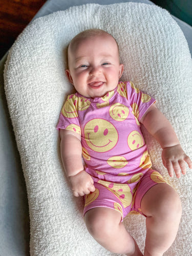 Pink Lemonade Short Set for babies, featuring a vibrant design perfect for warm weather outfits.