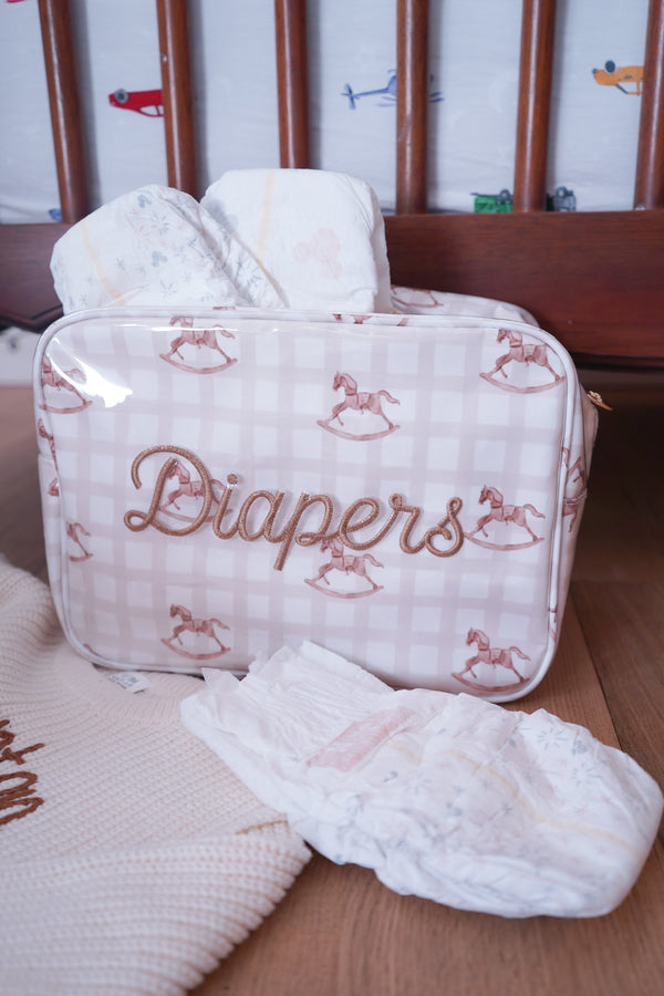 KenzKustomz Diapers XL Clear Coat Travel Bag 11x5x8 inches