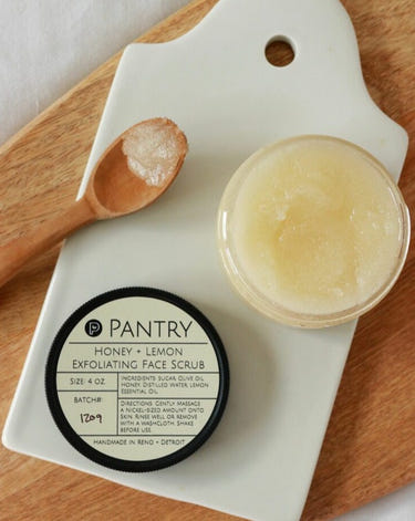 Honey + Lemon Exfoliating Face Scrub | Brightening Sugar Scrub