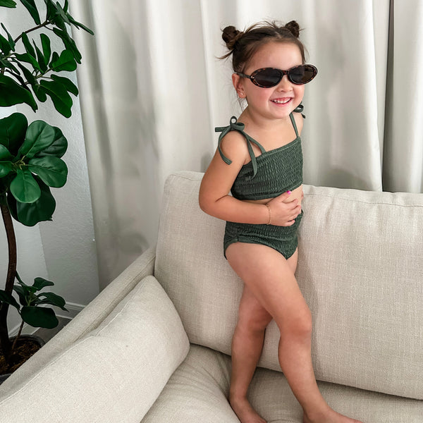 Girls Smocked Bikini Set