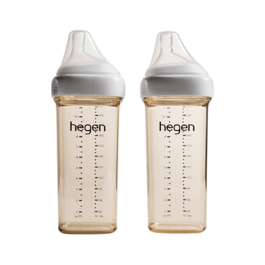 Hegen PPSU Anti-Colic Baby Bottle - 6 Months Plus - 330ml/11oz - 2-Pack - White