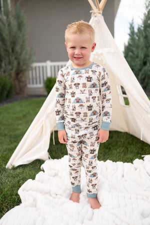 Camp Paws (Long Sleeve PJ) - Blue