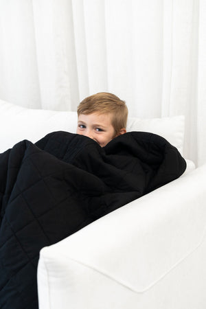Black Quilted Bamboo Blanket