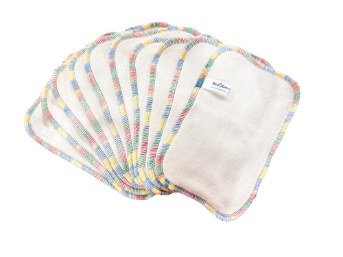 Organic Bamboo Velour Wipes 10-pack for eco-friendly diaper bags, shown from angle 2. Perfect for gentle baby care.
