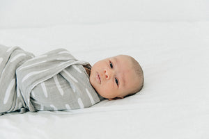 Grey Dash Muslin Swaddle Blanket