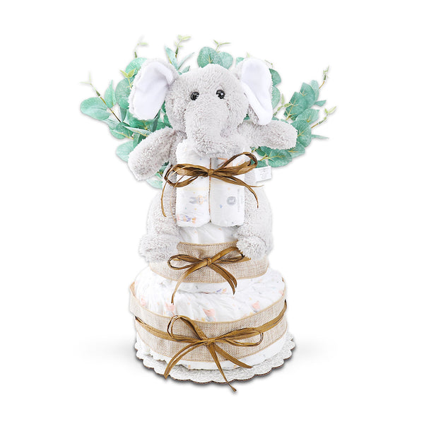 Wild About Baby Two-Tier Diaper Cake Gift Basket