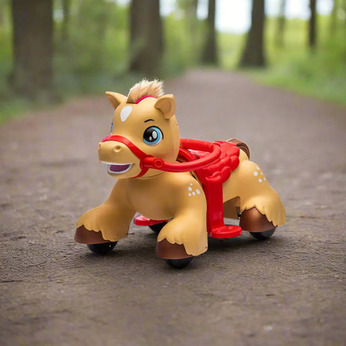 Freddo Horse 6V Ride-on for kids, colorful and fun ride-on toy for outdoor adventures.