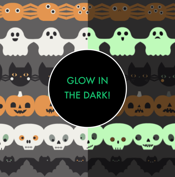 Halloween Paper Garland - Glow in the Dark - 2 Way Zipper Footie