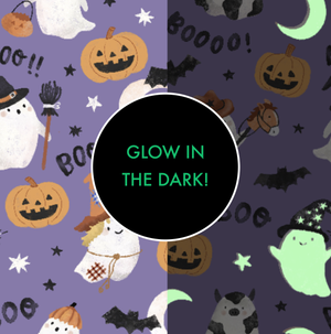 Costumed Ghosts - Glow In The Dark - Purple - Swaddle Blanket