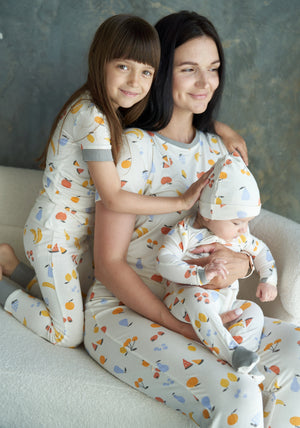 Bamboo Short Sleeve Pajama Set (Fruit Salad Print)