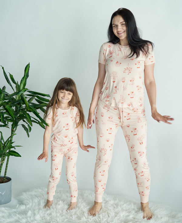 Bamboo Short Sleeve Pajama Set (Plantastic Print)