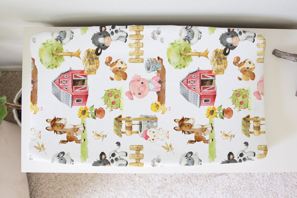 Changing Pad Cover - Farm Animals