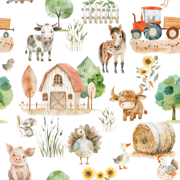 Minky Baby Blanket Farm Life