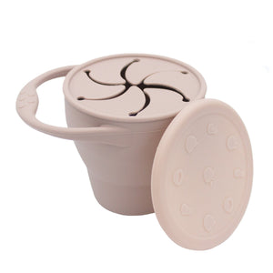 BapronBaby Silicone Collapsible Snack Cup with Lid Portable
