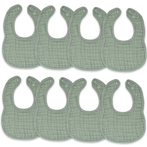 Muslin Bibs in Fern