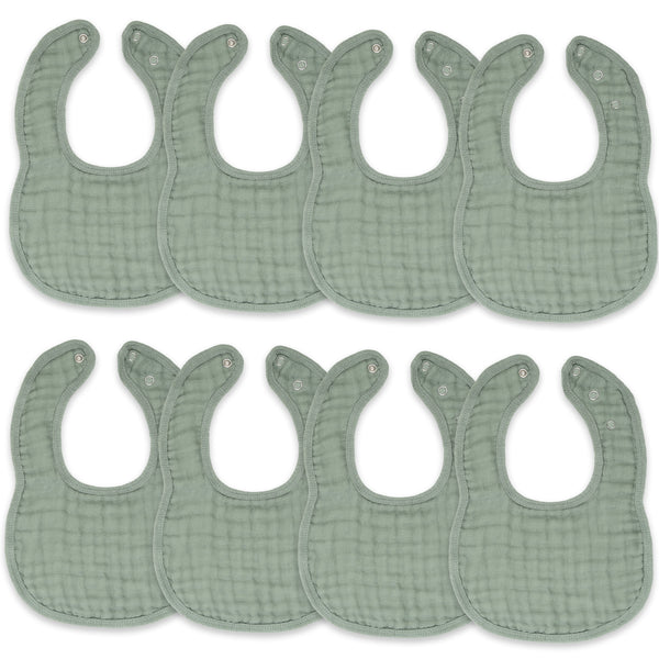 Muslin Bibs in Fern