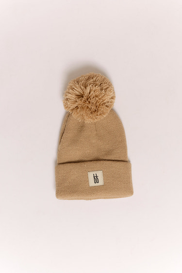 ff Knit Pom Top Beanie | Taupe