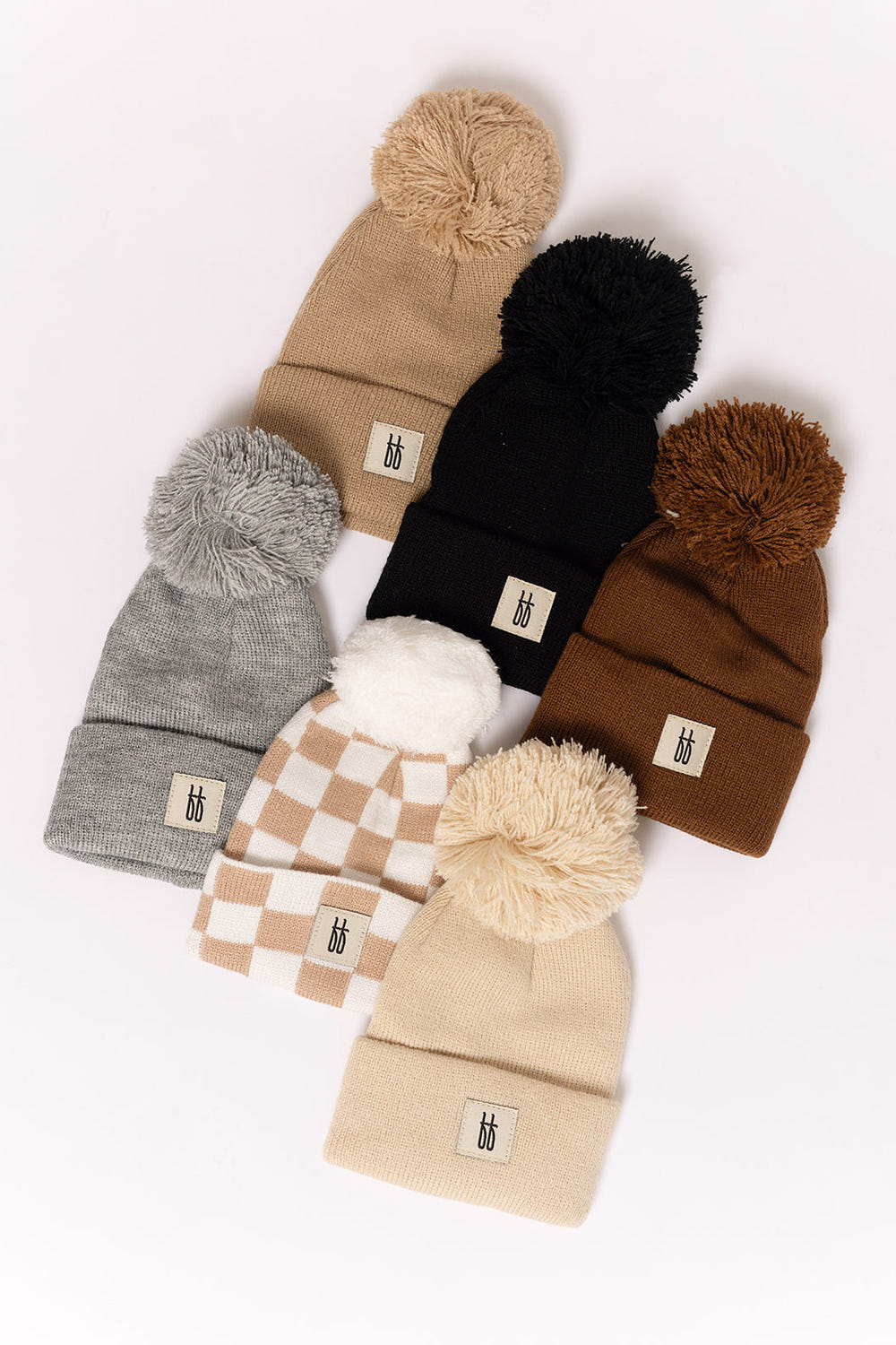 Grey ff Knit Pom Top Beanie for babies - stylish and cozy headwear for little ones.