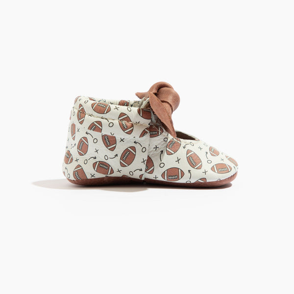 First Down Knotted Bow Baby Shoe in angle 5, featuring a stylish design perfect for little ones.
