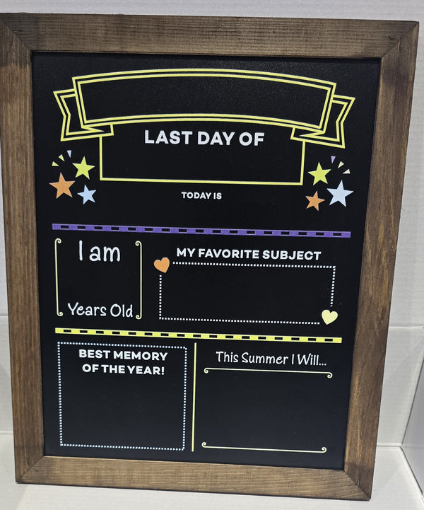 First and Last Day of School Reversible Chalkboard