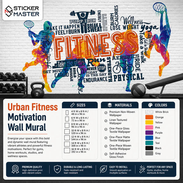 Urban Fitness Motivation Wall Mural