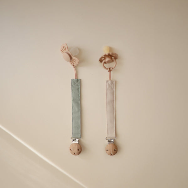 Linen Pacifier Clip 2-Pack