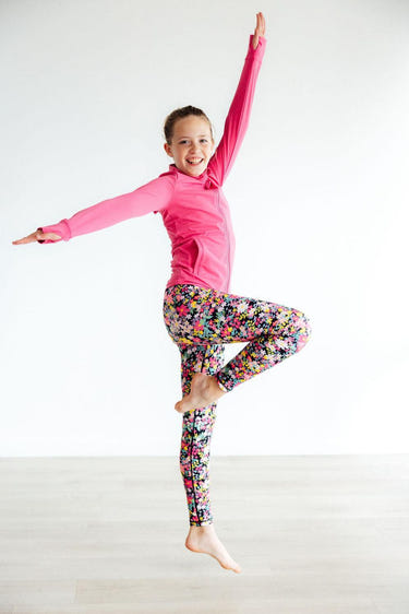 Flexible Floral Active Legging for babies, featuring a vibrant floral design and comfortable fit for active play.