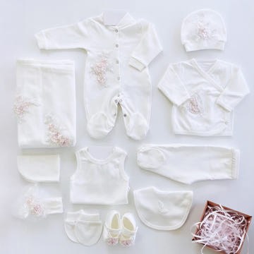 Floral Newborn Baby Girl Coming Home Set (11 pcs)