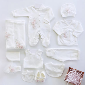 Floral Newborn Baby Girl Coming Home Set (11 pcs)
